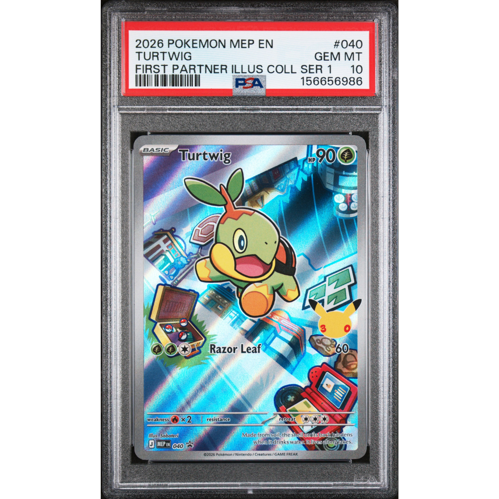 Pokemon MEP First Partner Illustration Series 1 Turtwig 040 PSA 10