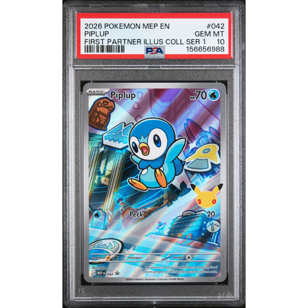 Pokemon MEP First Partner Illustration Series 1 Piplup 042 PSA 10
