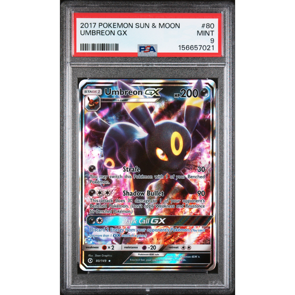 Pokemon Sun & Moon Base Umbreon GX 80/149 PSA 9