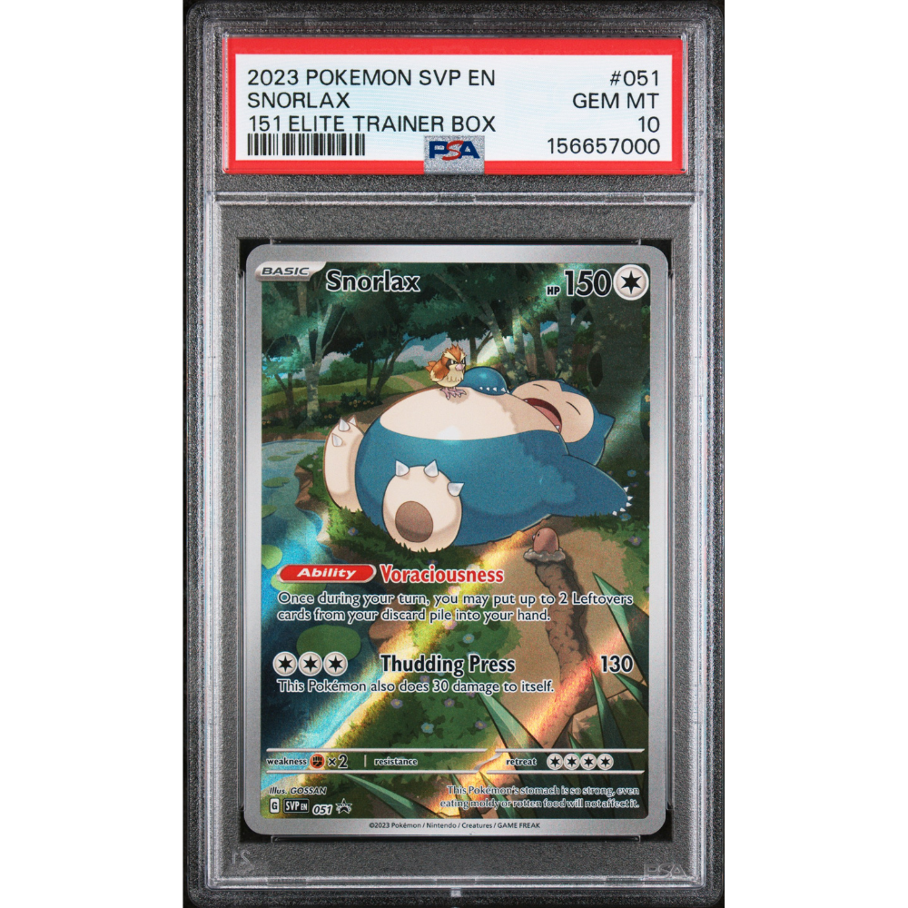 Pokemon SVP EN 151 Elite Trainer Box Black Star Promo Snorlax 051 PSA 10