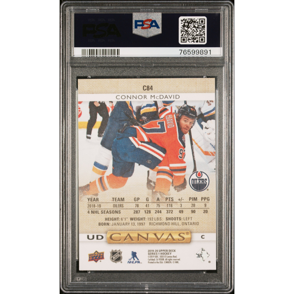2019-20 Upper Deck UD Canvas #C84 Connor McDavid PSA 10 Edmonton Oilers