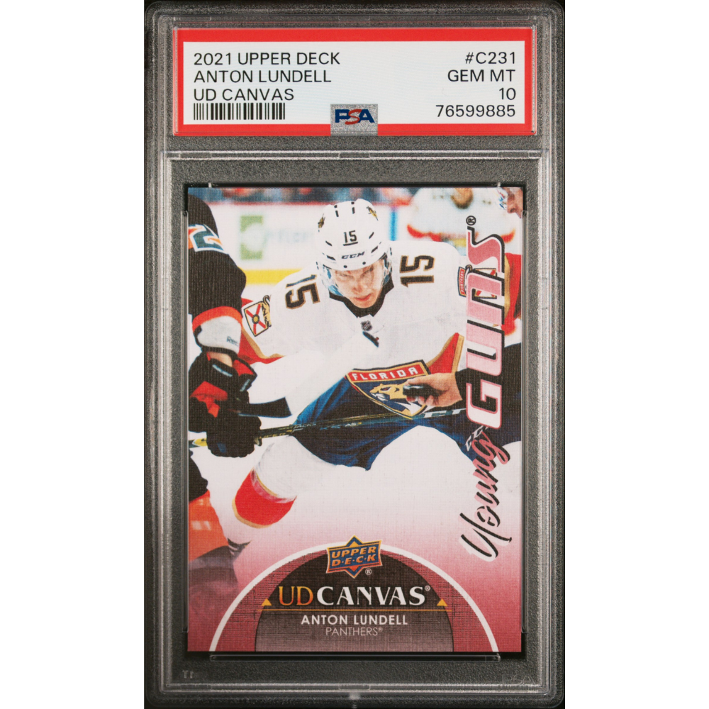 2021-22 Upper Deck #C231 Anton Lundell UD Canvas Young Guns PSA 10 Florida Panthers