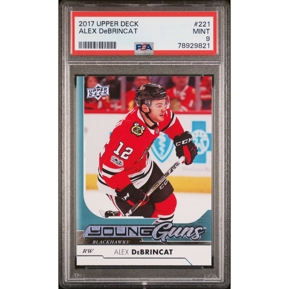 2017-18 Upper Deck Young Guns #221 Alex DeBrincat PSA 9 Chicago/Ottawa/Detroit