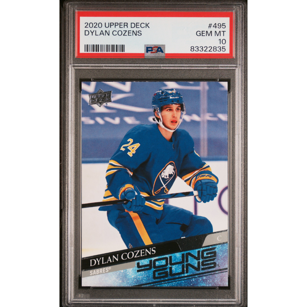 2020-21 Upper Deck Young Guns #495 Dylan Cozens PSA 10 Buffalo/Ottawa Senators