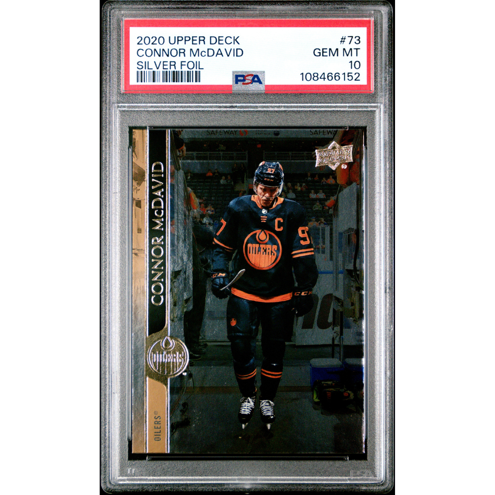 2020-21 Upper Deck #72 Connor McDavid Base Silver Foil PSA 10 Edmonton Oilers