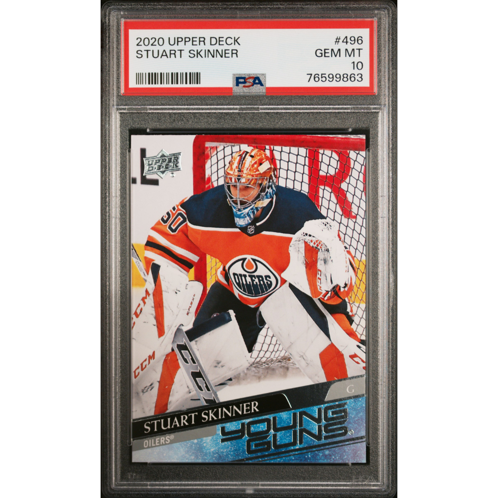 2020-21 Upper Deck Young Guns #496 Stuart Skinner PSA 10 Edmonton Oilers