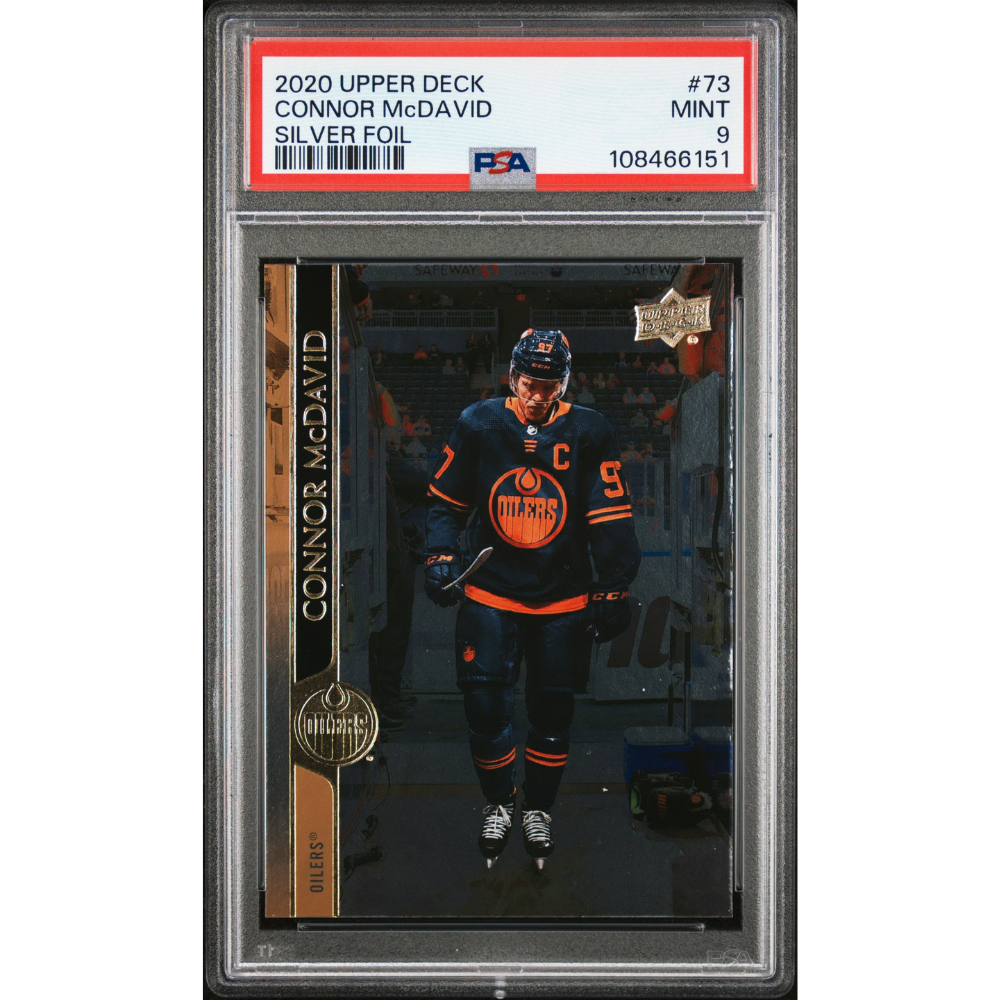 2020-21 Upper Deck #72 Connor McDavid Base Silver Foil PSA 9 Edmonton Oilers