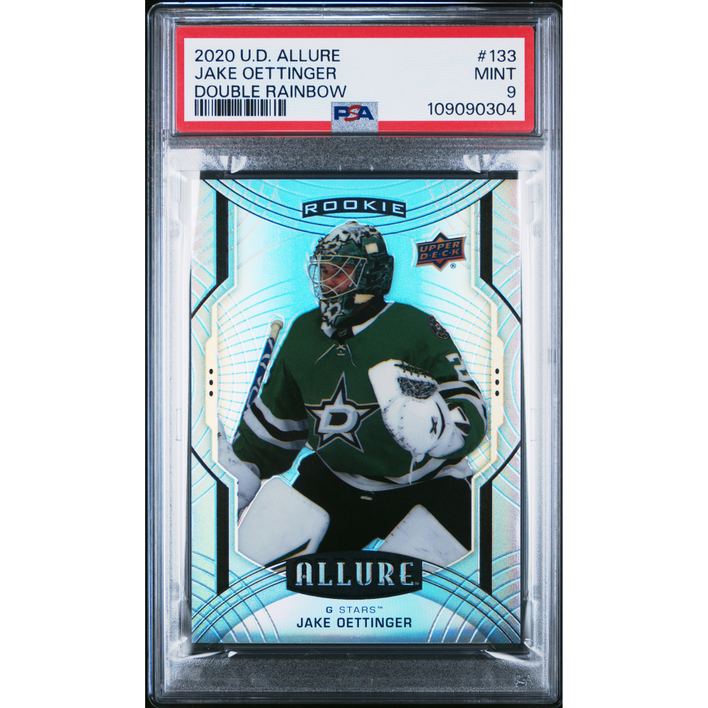 2020-21 Upper Deck Allure #133 Jake Oettinger Double Rainbow PSA 9
