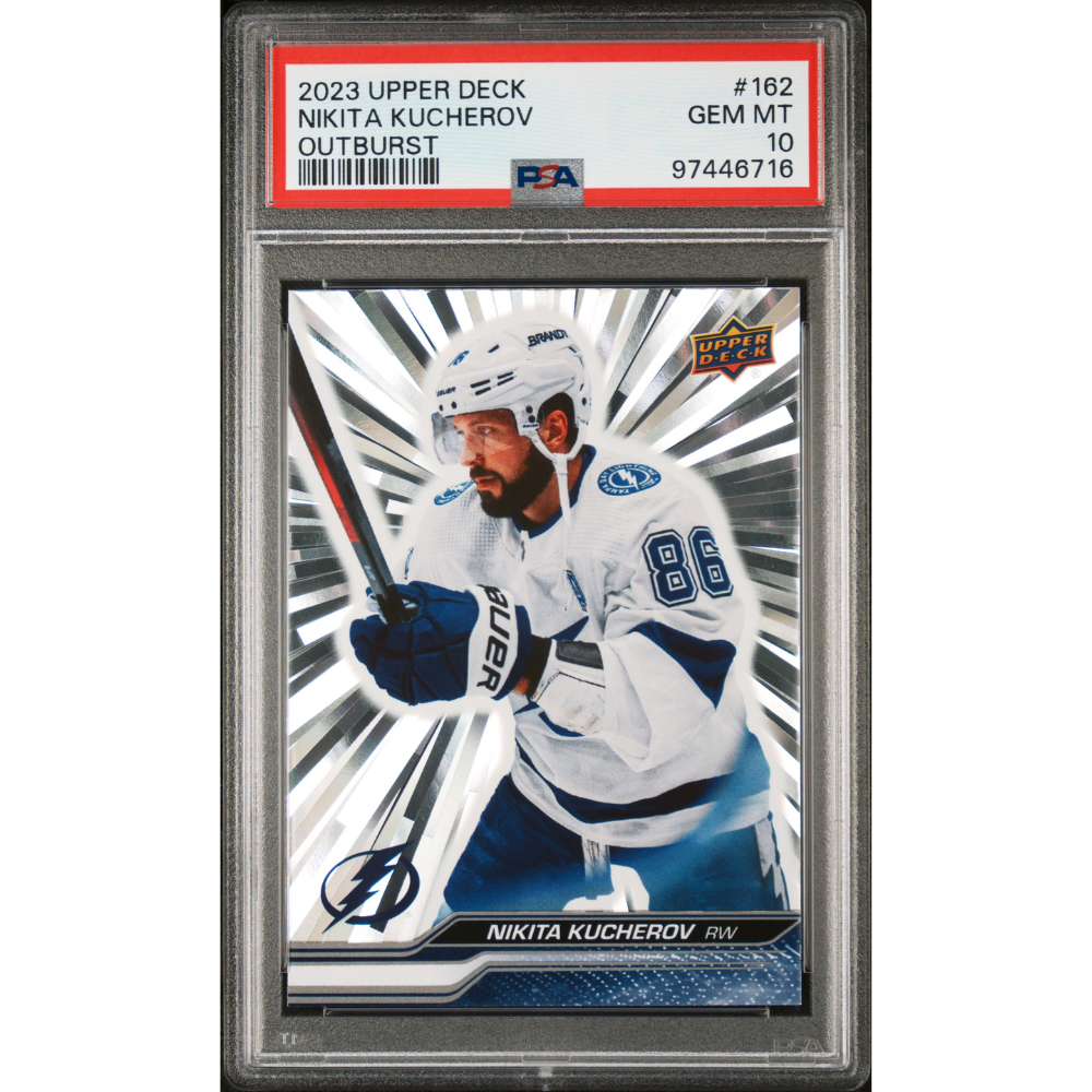 2023-24 Upper Deck #162 Nikita Kucherov Base Outburst PSA 10