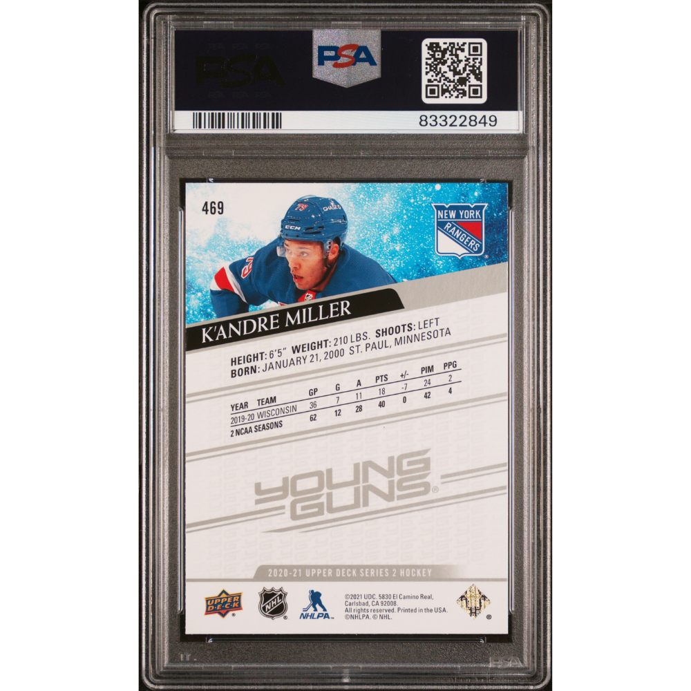2020-21 Upper Deck #469 K'Andre Miller Young Guns PSA 10