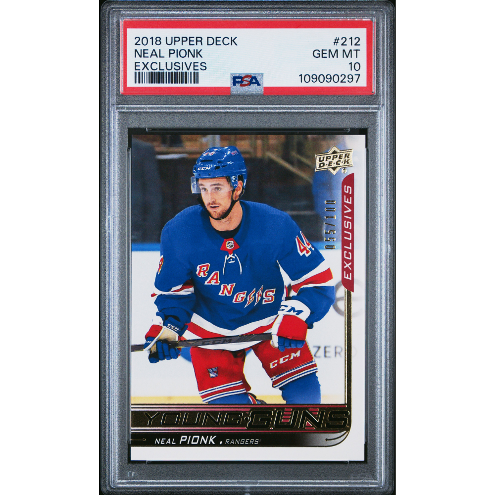 2018-19 Upper Deck #212 Neal Pionk Young Guns Exclusives PSA 10