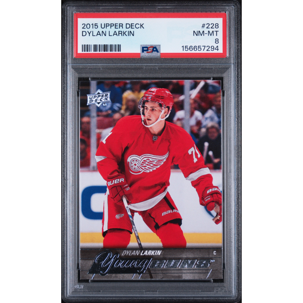 2015-16 Upper Deck #228 Dylan Larkin Young Guns PSA 8 Detroit Red Wings