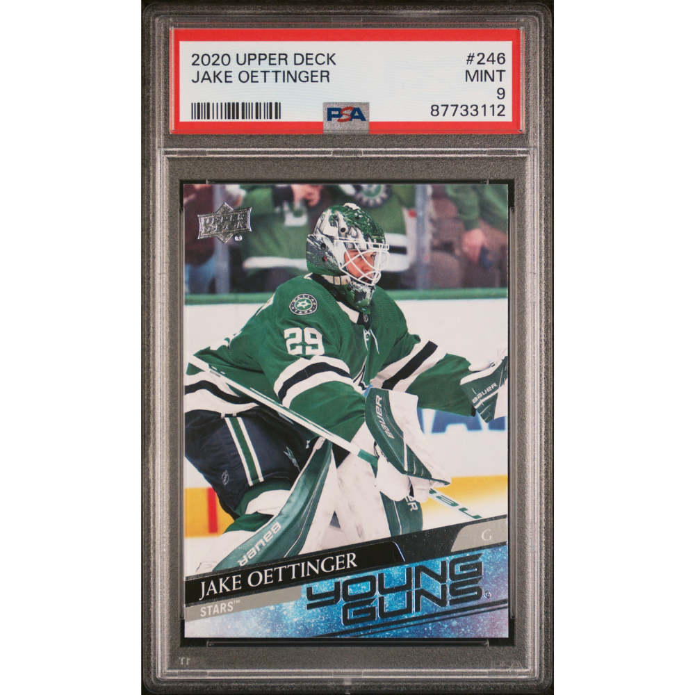 2020-21 Upper Deck Young Guns #246 Jake Oettinger PSA 9 Dallas Stars