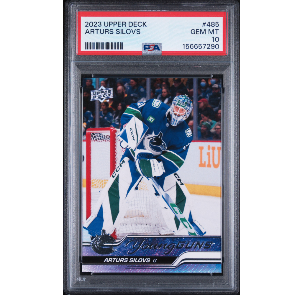 2023-24 Upper Deck #485 Arturs Silovs Young Guns PSA 10 Pittsburgh Penguins