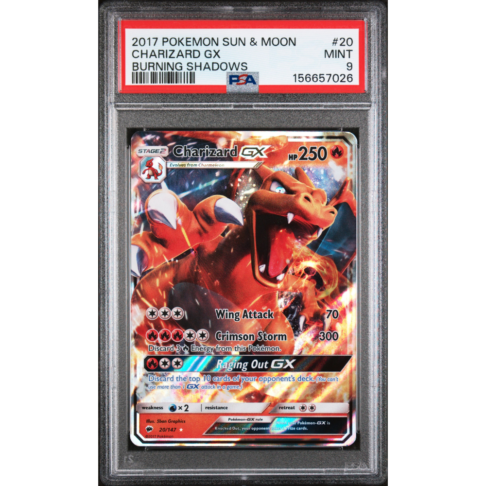 Pokemon Burning Shadows Charizard GX 20/147 PSA 9