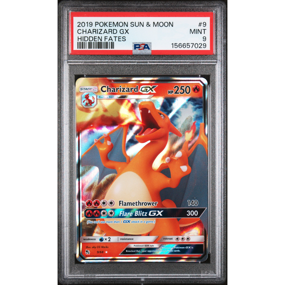 Pokemon Hidden Fates Charizard GX 9/68 PSA 9