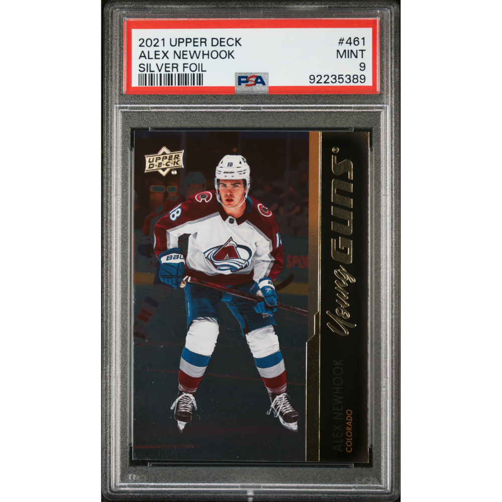 2021-22 Upper Deck #461 Alex Newhook Young Guns Silver Foil PSA 9 Colorado/Montreal Canadiens